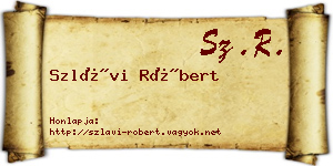 Szlávi Róbert névjegykártya