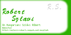 robert szlavi business card